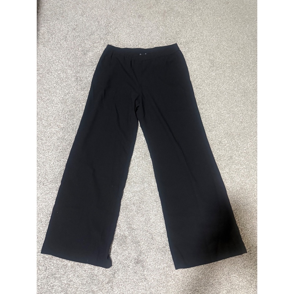Vince Camuto Black Wide Leg Pull On Trousers Pants Womens Medium 31 Inseam